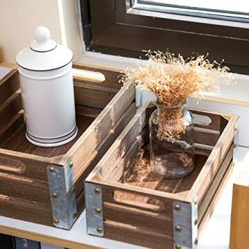 Home Zone Living 3-Pack Wood Storage Crate for Any Room