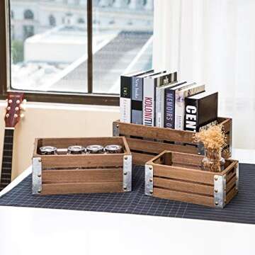Home Zone Living 3-Pack Wood Storage Crate for Any Room