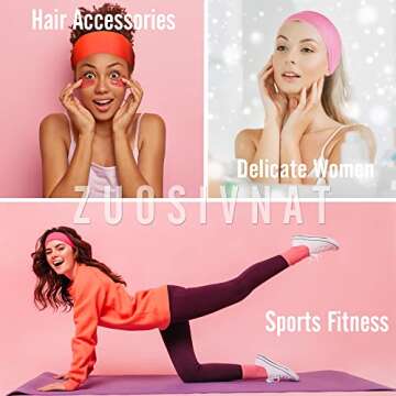 ZUOSIVNAT 12 Pack Women's Non-Slip Headbands for All