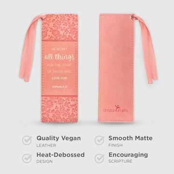 Elegant Vegan Leather Scripture Bookmark for Inspiration