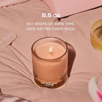 Off The Grid Luxury Scented Candle by Snif, Warm and Calming Candle, 50+ Hours, 100% Cotton Fiber Wicks, Soy Wax Blend, Non-Toxic, Vegan, 8.5 oz