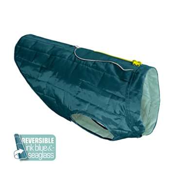 Kurgo Loft Dog Jacket, Reversible Dog Coat, Wear with Harness or Sweater, Water Resistant, Reflectiv...