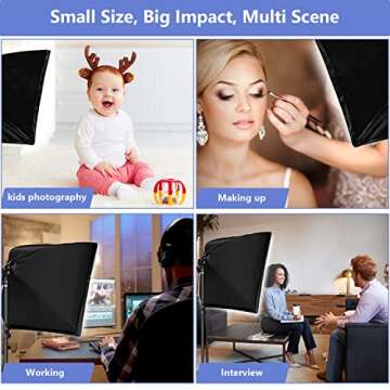 SLOW DOLPHIN Photography Studio Softbox Lighting Kit with 16"X16" Softbox and 3 Colors Temperature 85W LED Bulb with Remote,Professional Photo Studio Equipment for Portrait,Video YouTube (1PACK)