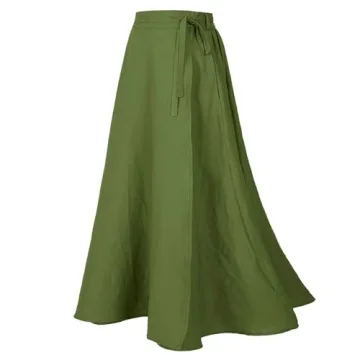 Women’s Plus Size Linen Wrap Skirt - Stylish and Comfortable