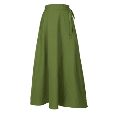 Women’s Plus Size Linen Wrap Skirt - Stylish and Comfortable