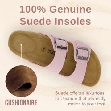 CUSHIONAIRE Lane Cork Footbed Sandals for Women