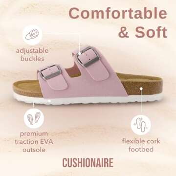 CUSHIONAIRE Lane Cork Footbed Sandals for Women