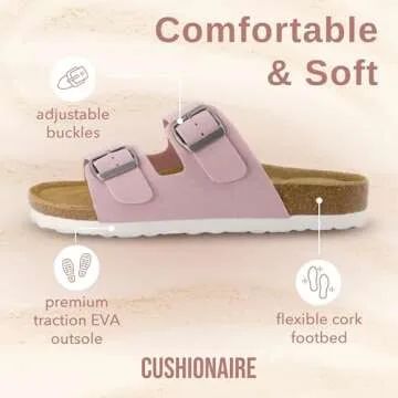 CUSHIONAIRE Lane Cork Footbed Sandals for Women