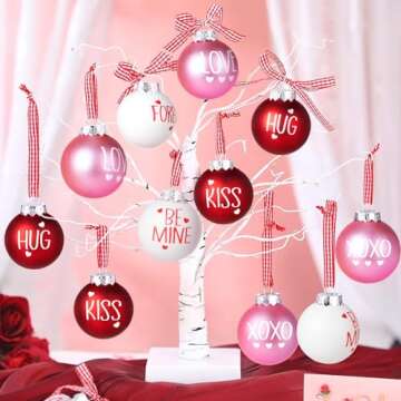 24Pcs Valentines Day Ball Ornaments for Love