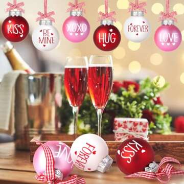 24Pcs Valentines Day Ball Ornaments for Love