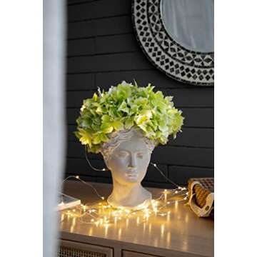 Visage Cement Vase Pot, 6"x9"