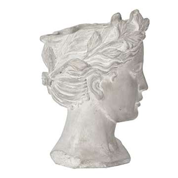 Visage Cement Vase Pot, 6"x9"