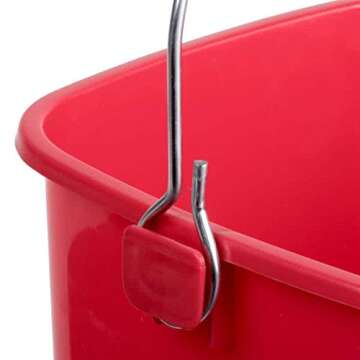 Noble Products Small Red Sanitizing Bucket - 3 Quart Cleaning Pail - Set of 3 Square Containers, Plastic