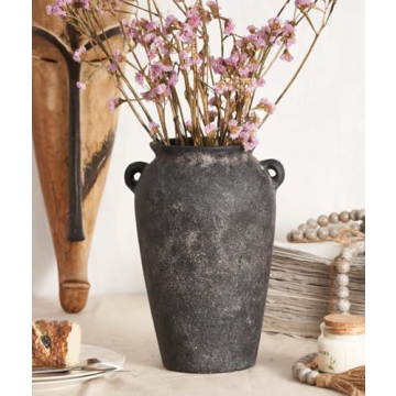 Unique 10 Inch Terracotta Vase for Elegant Home Decor