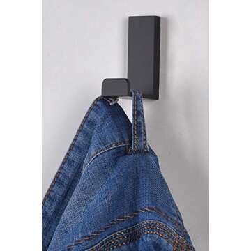 VOROMADU Coat Hooks Wall Mounted Towel Holder Heavy Duty Single Robe Hanger for Bathroom Kitchen Office, 3 Pack Solid Anodized Aluminum (Black)