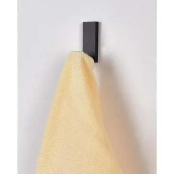 VOROMADU Coat Hooks Wall Mounted Towel Holder Heavy Duty Single Robe Hanger for Bathroom Kitchen Office, 3 Pack Solid Anodized Aluminum (Black)