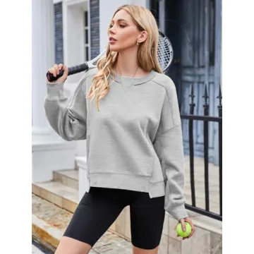 MEROKEETY Women's Stylish Fleece Crop Sweatshirt 2024