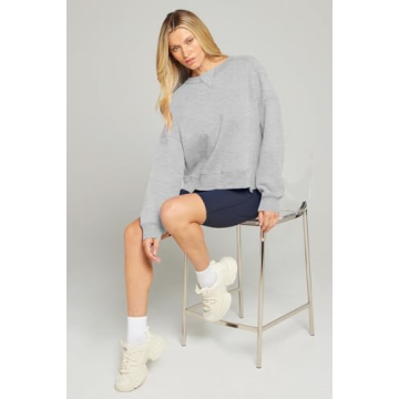 MEROKEETY Women's Stylish Fleece Crop Sweatshirt 2024