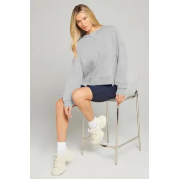 MEROKEETY Women's Stylish Fleece Crop Sweatshirt 2024