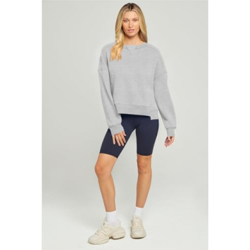 MEROKEETY Women's Stylish Fleece Crop Sweatshirt 2024