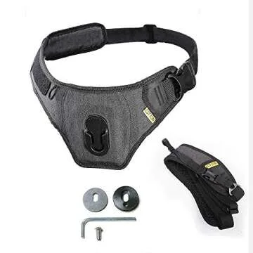 Cotton Carrier Slingbelt with Tether for Cameras