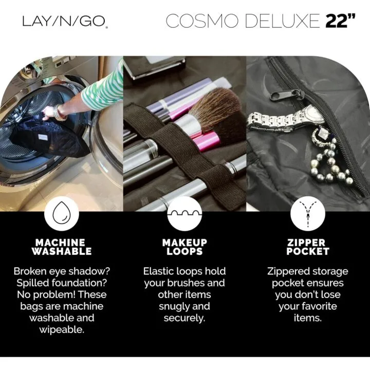 Deluxe Drawstring Cosmetic Pouch & Makeup Bag