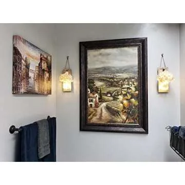 HOMKO Decorative Mason Jar Decorations with 6-Hour Timer LED Fairy Lights and Flowers - Rustic Home Decor (Set of 2)