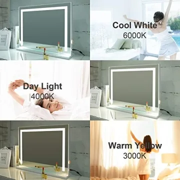 Lighted Vanity Mirror with Touch Screen Control and USB