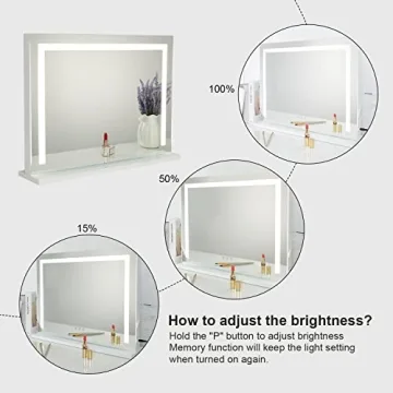 Lighted Vanity Mirror with Touch Screen Control and USB