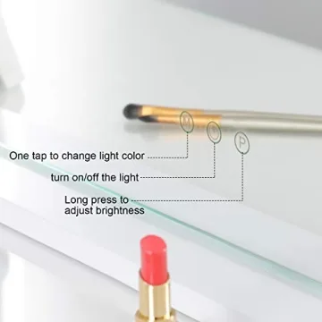 Lighted Vanity Mirror with Touch Screen Control and USB