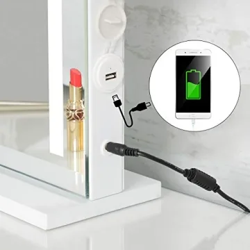 Lighted Vanity Mirror with Touch Screen Control and USB