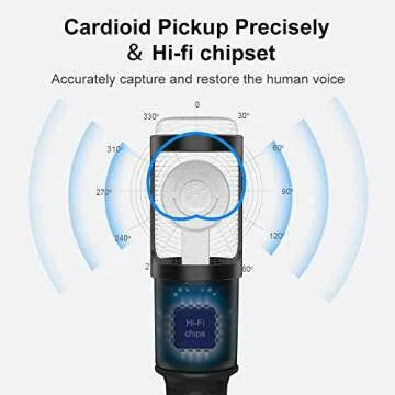 Amalen USB Microphone for Computer - Metal Condenser Recording Microphone for Laptop MAC or Windows Cardioid Studio Recording Vocals, Voice Overs,Streaming Broadcast and YouTube Videos