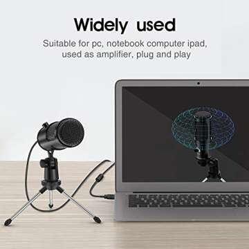 Amalen USB Microphone for Computer - Metal Condenser Recording Microphone for Laptop MAC or Windows Cardioid Studio Recording Vocals, Voice Overs,Streaming Broadcast and YouTube Videos