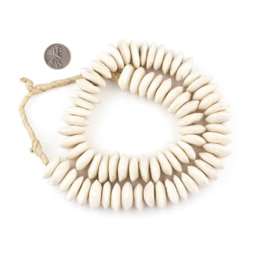 Unique Handmade White Bone Beads - 24 Inch Strand