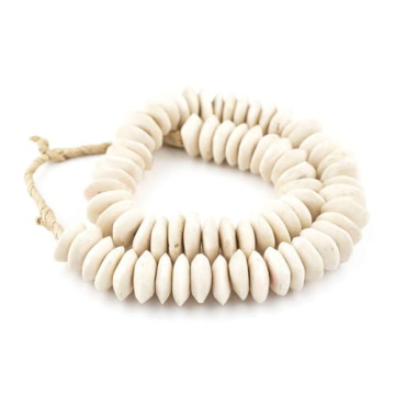 Unique Handmade White Bone Beads - 24 Inch Strand