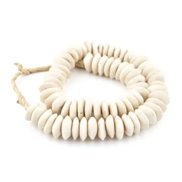 Unique Handmade White Bone Beads - 24 Inch Strand