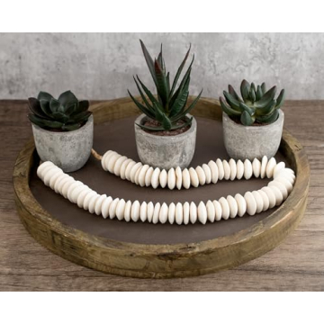 Unique Handmade White Bone Beads - 24 Inch Strand