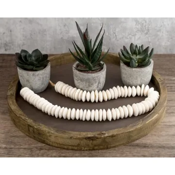 Unique Handmade White Bone Beads - 24 Inch Strand