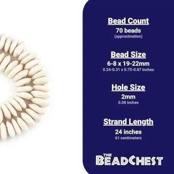 Unique Handmade White Bone Beads - 24 Inch Strand