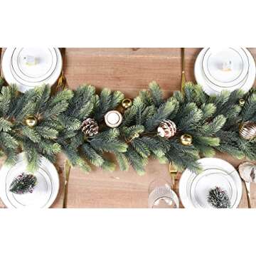 Artiflr 6Ft Christmas Garland, Artificial Pine Garland Holiday Decor for Outdoor or Indoor Home Garden Artificial Green Greenery, or Fireplaces Holiday Party Decorations