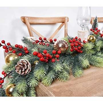 Artiflr 6Ft Christmas Garland, Artificial Pine Garland Holiday Decor for Outdoor or Indoor Home Garden Artificial Green Greenery, or Fireplaces Holiday Party Decorations
