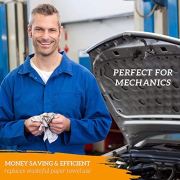 Buy 50 Bulk Cotton Shop Towels - Eco-Friendly Cleaning Essential