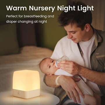 IZETIANZHE Night Light for Kids, LED Touch Baby Night Light for Breastfeeding, Dimmable Nightlight for Bedroom Nursery Lamp Rechargeable Portable Night Light with Memory Function Bedside Light