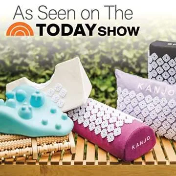 FSA HSA Eligible Kanjo Premium Acupressure Mat and Pillow Set for Back Pain Relief & Neck Pain Relief, with Memory Foam Pillow, Includes Carry Bag, Sapphire