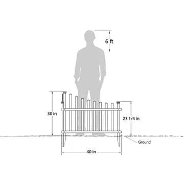 30in H x 40in W (2 Panels) No Dig Zippity Ashley Corner Vinyl Picket Fence, Garden Fence Border, Decorative Fence For Garden, White Vinyl Panels for Backyard, Patio & Yard, ZP19007