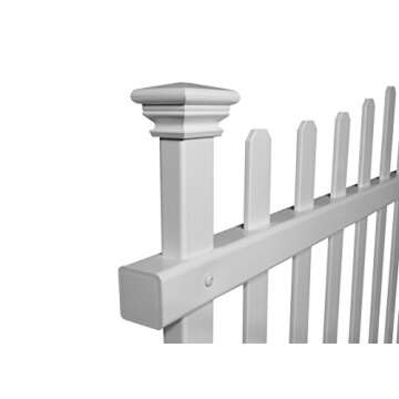 30in H x 40in W (2 Panels) No Dig Zippity Ashley Corner Vinyl Picket Fence, Garden Fence Border, Decorative Fence For Garden, White Vinyl Panels for Backyard, Patio & Yard, ZP19007