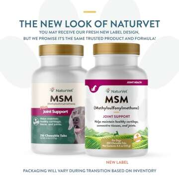 NaturVet Methylsulfonylmethane Joint Support Dog Supplement – Helps Support Healthy Cartilage, Tis...