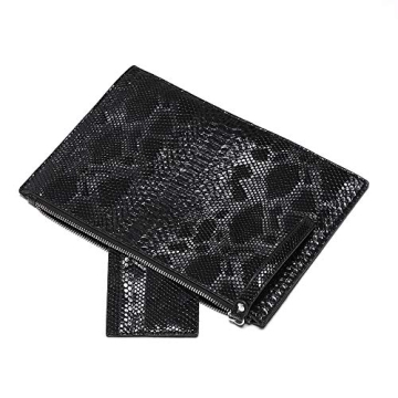 NIGEDU Snakeskin PU Leather Clutch Bag for Women