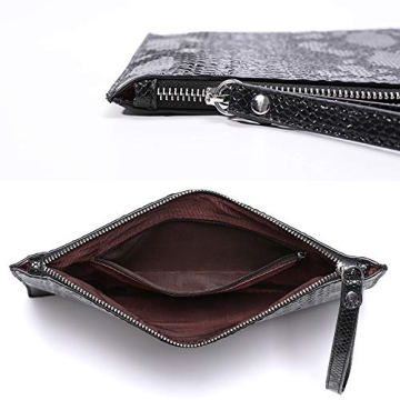 NIGEDU Snakeskin PU Leather Clutch Bag for Women