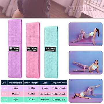 Resistance Bands for Working Out, Exercise Workout Bands for Women & Men, 3 Levels Elastic Stretch B...